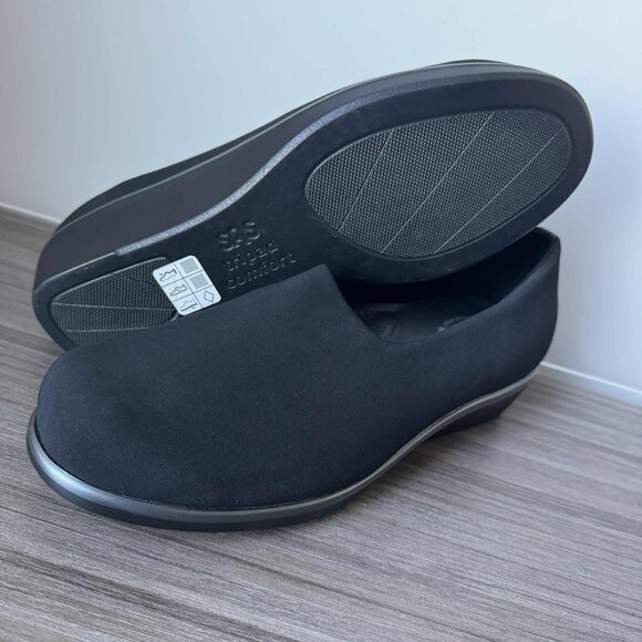 SAS Bliss Women's Tripad Slip on Wedges Shoes $145 in Black - Picture 5 of 12